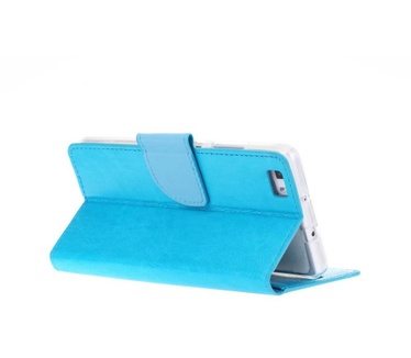 Luxe Lederen Bookcase hoesje voor de Huawei P8 Lite - Blauw (Huawei P8 Lite) Blauw