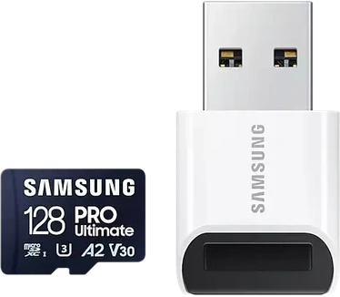 Samsung Pro Ultimate microSD card 128GB + USB-adapter