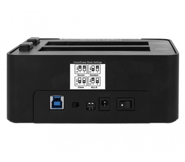 Delock USB 3.0 Dual Docking Station for 2 x SATA HDD / SSD with Clone and Erase Function in Metal Housing