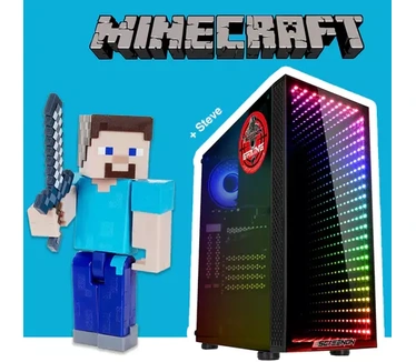 ScreenON - Minecraft Steve Hero - GamePC (GamePC + 24 Inch Monitor + Toetsenbord + Muis)