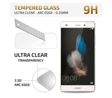 qMust Huawei P8 Lite Tempered Glass protector - Ultra Clear - Arc Edge