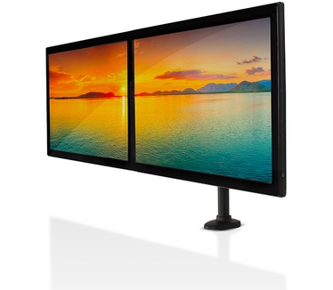 B-Tech Twin Flat Screen Desk Mount with Dual Articulated Arms