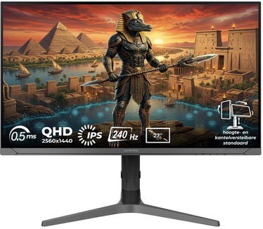 GameRaider SOBEK GR27Q24I 27 inch 240Hz 0.5ms 2K QHD Adaptive Sync IPS Pivot Gaming Monitor Zwart