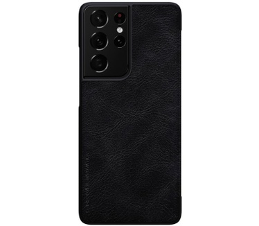 Nillkin Qin PU Leather Book Case Samsung Galaxy S21 Ultra - Zwart Zwart