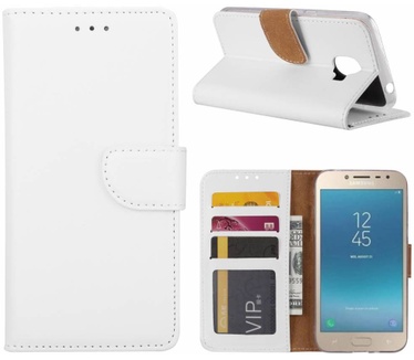 Luxe Lederen Bookcase hoesje voor de Samsung Galaxy Grand Prime Pro 2018 - Wit (Samsung Galaxy Grand Prime Pro 2018) Wit