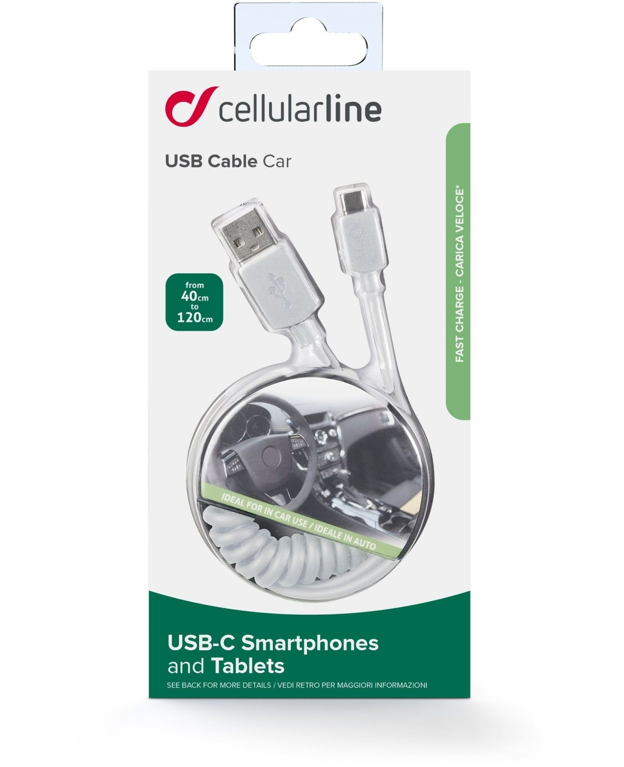 Cellular Line USB DATA CABLE CAR USBC Wit Kenmerken Tweakers