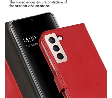 Selencia Echt Lederen Bookcase Samsung Galaxy S22 Plus - Rood