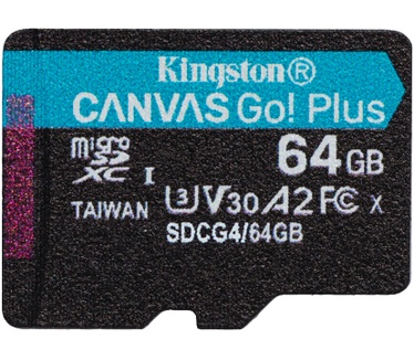 Kingston 64GB microSDXC Canvas Go! Plus Gen4 200R A2 U3 enkel pakket zonder adapter