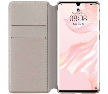 Huawei flip cover - Khaki - voor P30 Pro