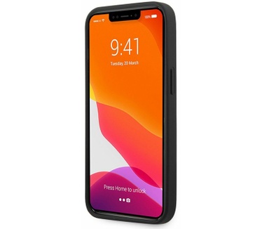 Ferrari Leather Curved Line Back Case iPhone 13 Pro (6.1") Zwart Zwart