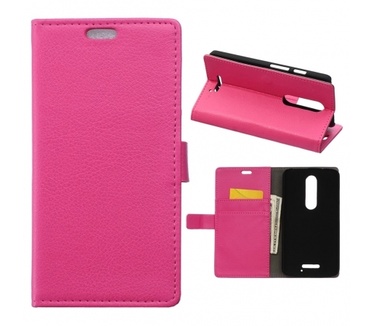 Kees Lederlook Portemonnee Hoesje Motorola Moto X Force - Roze