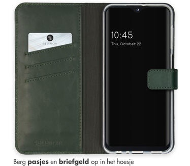 Selencia Echt Lederen Bookcase Samsung Galaxy A23 (5G) - Groen