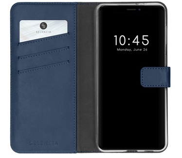 Selencia Echt Lederen Bookcase iPhone 13 Pro - Blauw