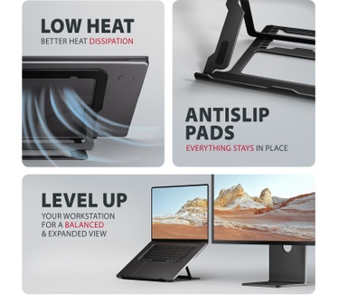 Axagon STND-LAB Laptop-Ständer, höhenverstellbar, faltbar, Aluminium