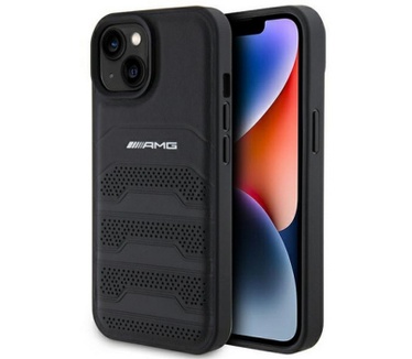 Mercedes-Benz Mercedes-AMG Leather Back Case Apple iPhone 15 Plus (6.7") Zwart Zwart