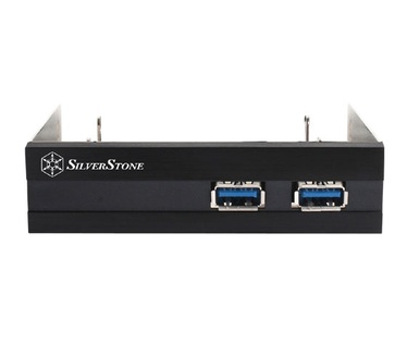 Silverstone USB 3.0 panel (incl. 2x 2.5" SSD mounts, Zwart)