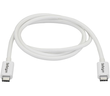 Startech.com Thunderbolt 3 USB-C kabel 20Gbps Thunderbolt, USB en DisplayPort compatibel 1m wit Wit
