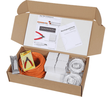 EFB Elektronik Home /- Office Cat.6 Installatieset - 50m, 4 boxes
