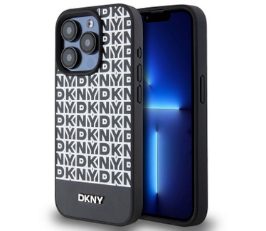 DKNY Repeat Bottom Stripe Back Case - iPhone 15 Pro (6.1") Zwart Zwart