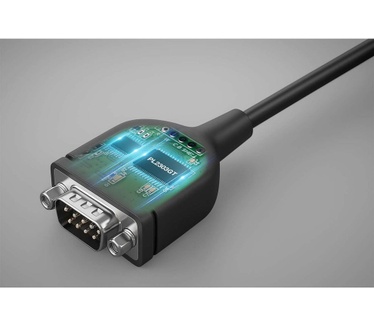 Manhattan USB-C naar seriële converterkabel, 1 m, mannelijk naar mannelijk, RS232/COM/DB9, Prolific PL2303GT-chip, zwart, 3 jaar garantie