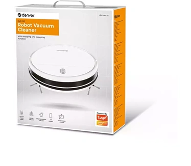 Denver Robotstofzuiger met Dweilfunctie en TUYA (App) - WiFi Dweilrobot met Oplaadstation - 1400PA - RVC110