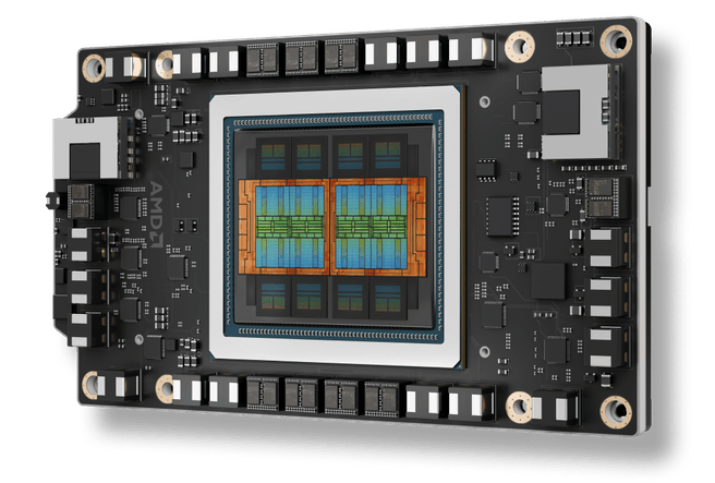 Een AMD Instinct MI350X-gpu