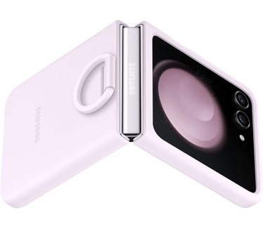 Samsung Galaxy Z Flip5 Silicone Case with Ring (Galaxy Z Flip5) Paars