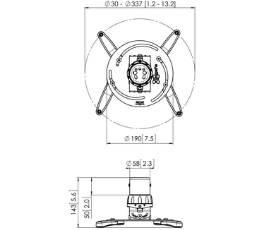 Vogel's Vogels PPC 1500 zilver projector plafondbeugel