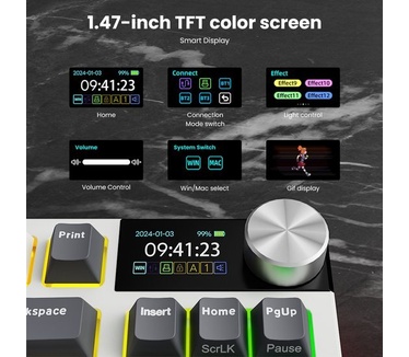 Royal Kludge Mechanical keyboard S85 White Night Cloud Switch