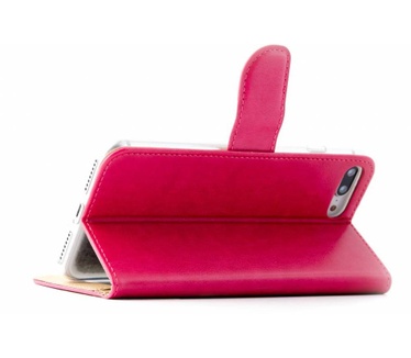 Luxe Lederen Bookcase hoesje voor de Apple iPhone 8 Plus - Roze (Apple iPhone 8 Plus) Roze