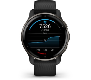 Garmin Venu 2 Plus, 43mm, met spraak en premium-functies Zwart (Zwart)