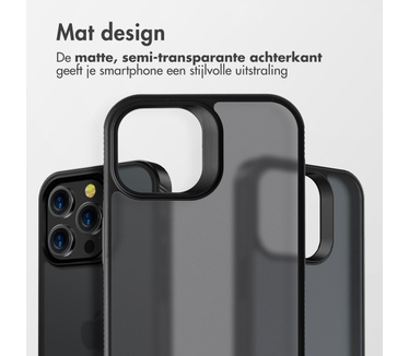 Accezz Rugged Frosted Backcover iPhone 15 Pro Max - Zwart