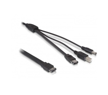 Delock eSATA 12V > eSATA/USB-B/DC - 1m