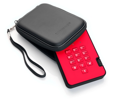 iStorage diskAshur2 256-bit 1TB USB 3.1 secure encrypted solid-state drive - Red IS-DA2-256-SSD-1000-R