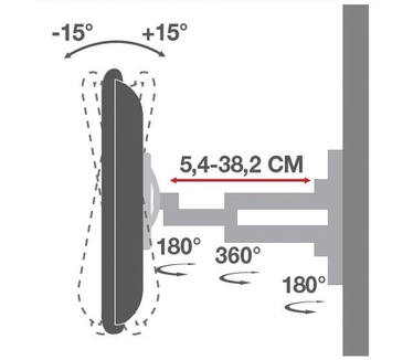 Techly Wall Support for LCD LED 19-37'' Tilting 2 Joints Black ICA-LCD 2923B