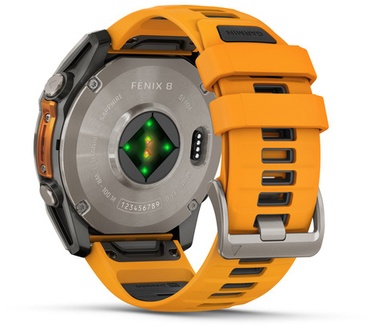 Garmin fēnix 8, 51mm, Titanium body, Sapphire Glass, Grijs (Oranje)