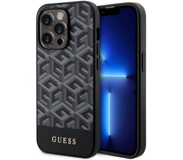 Guess G-Cube MagSafe Back Case Apple iPhone 15 Pro (6.1") - Zwart Zwart