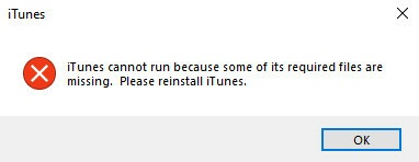 iTunes Windows foutmelding