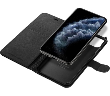 Spigen iPhone XI WalletS Saffiano Black  Zwart
