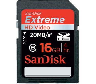 Sandisk 16 GB SDHC CARD SanDisk Extreme III 20MB/s SDSDRX3-016G-E21