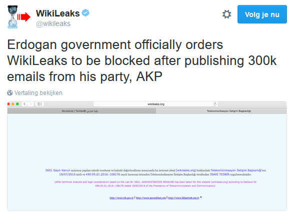 wikileaks blokkade turkije