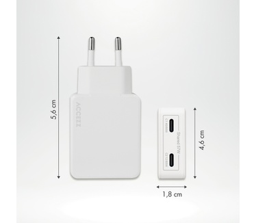 Accezz Ultra Slim GaN Charger 65W - 2x USB-C