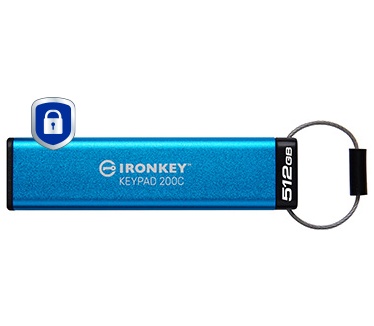 Kingston IronKey Keypad 200C 512GB Blauw