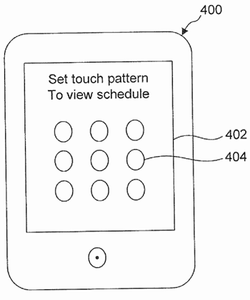 Google Android Pattern Unlock patentaanvraag