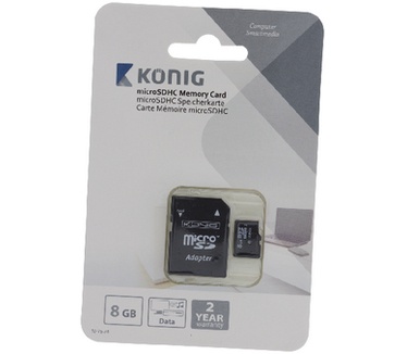König MicroSDHC geheugenkaart Class 10 8 GB (CSMSDHC8GB)