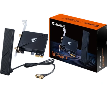 Gigabyte GC-WIFI7 netwerkkaart intern WLAN / Bluetooth 5800 Mbit/s (PCI-E x1), Netwerkkaarten, Zwart