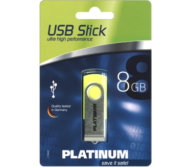 Bestmedia Platinum HighSpeed USB Stick Twister Neon 8GB Geel