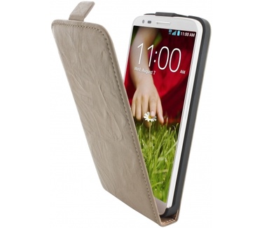 Mobiparts Mobiparts Vintage Flip Case LG G2 Creme