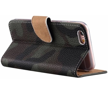 Leger Camouflage print lederen Bookcase hoesje voor de Apple iPhone 6 / 6S (Apple iPhone 6 / 6S)