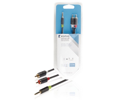 Konig 3 m, 3.5 mm male/2 x RCA male